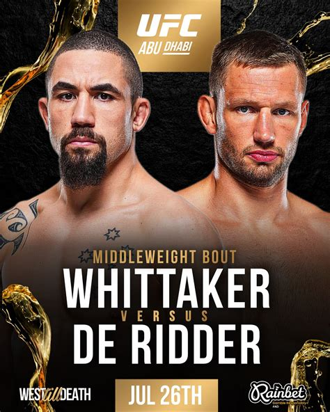 🏆Прогноз Уиттакер vs де Ридер — UFC Абу-Даби 26 июля 2025
