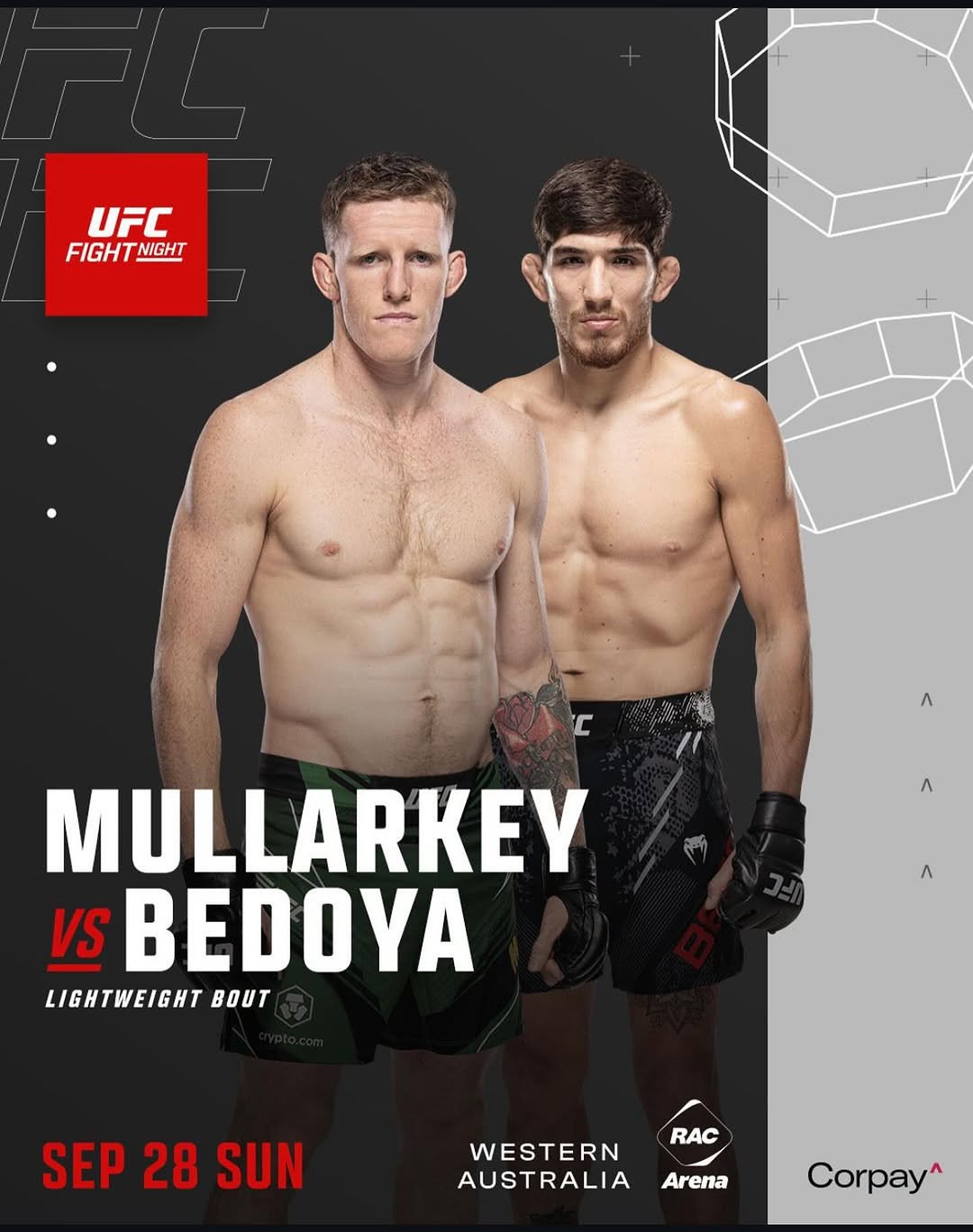 Прогноз Mullarkey vs Bedoya — UFC Fight Night, Перт (28.09.2025)