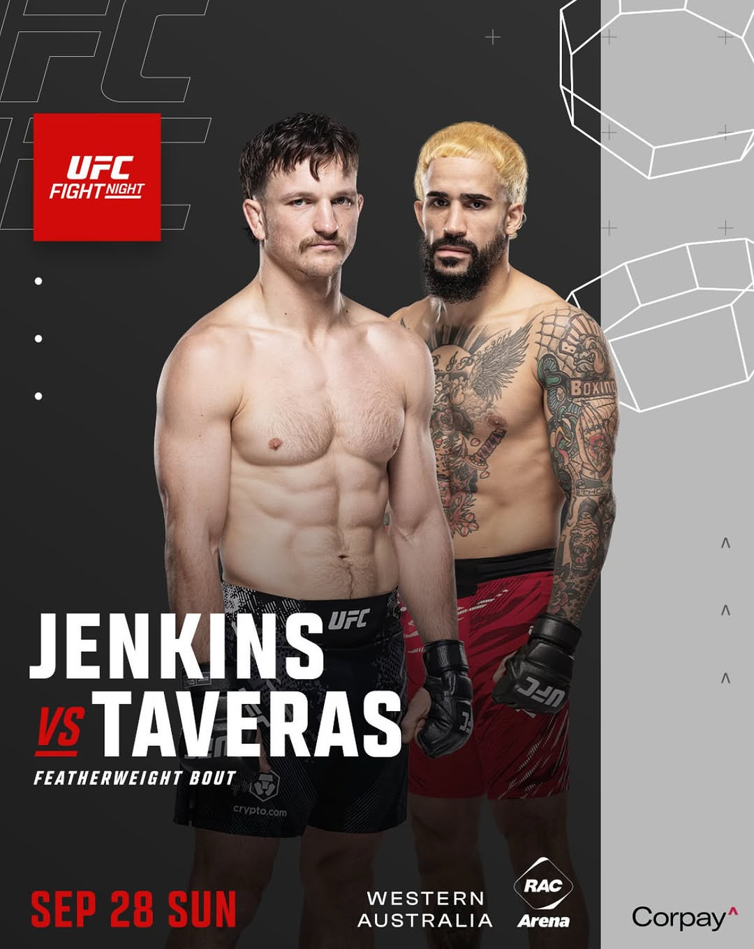 Прогноз Jenkins vs Taveras — UFC Fight Night, Перт (28.09.2025)